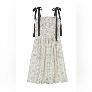 H&M Brock Collection Floral Cottage core Puff Hem Dress, XS